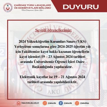 ONLİNE VE YÜZYÜZE KAYITLAR DUYURU