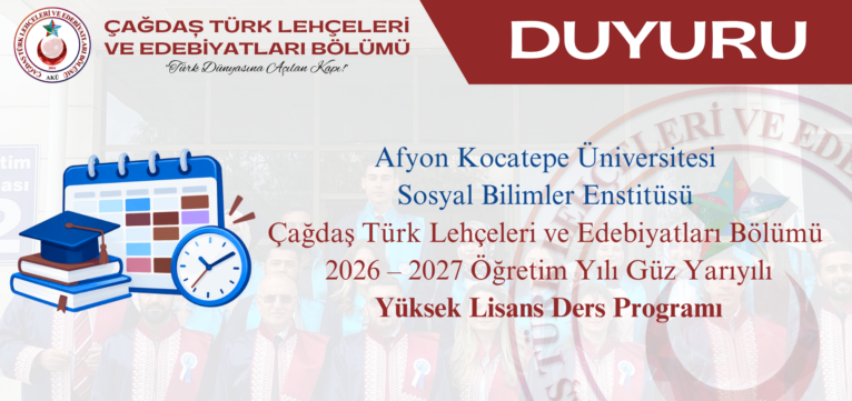 2026-2027 Güz Dönemi YÜKSEK LİSANS Ders Programı
